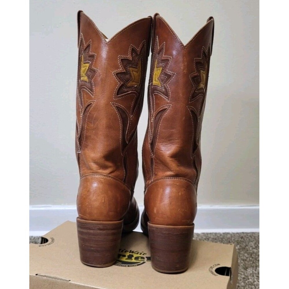 Vintage Frye Sabrina Flower Western Boots Women 8.5 B Brown Floral 8 1/2 Campus - Picture 5 of 8
